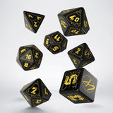 Q Workshop Cyberpunk Red Wet Work Black And Yellow 7 Piece Dice Set - Radar Toys