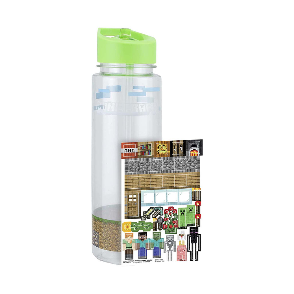 Paladone Minecraft Water Bottle And Sticker Gift Set
