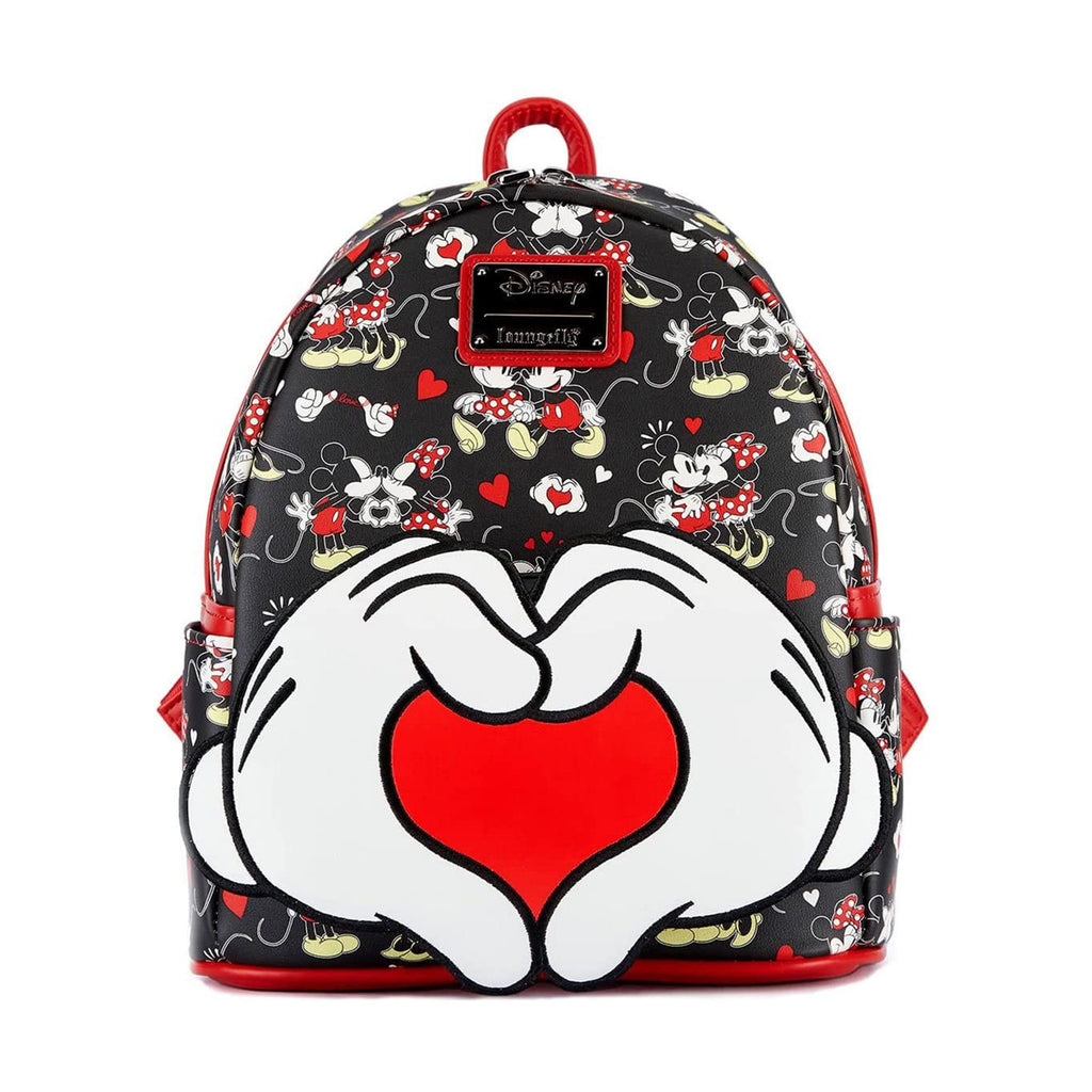 Loungefly Disney Mickey And Minnie Mouse Valentines Heart Hands Mini Backpack - Radar Toys