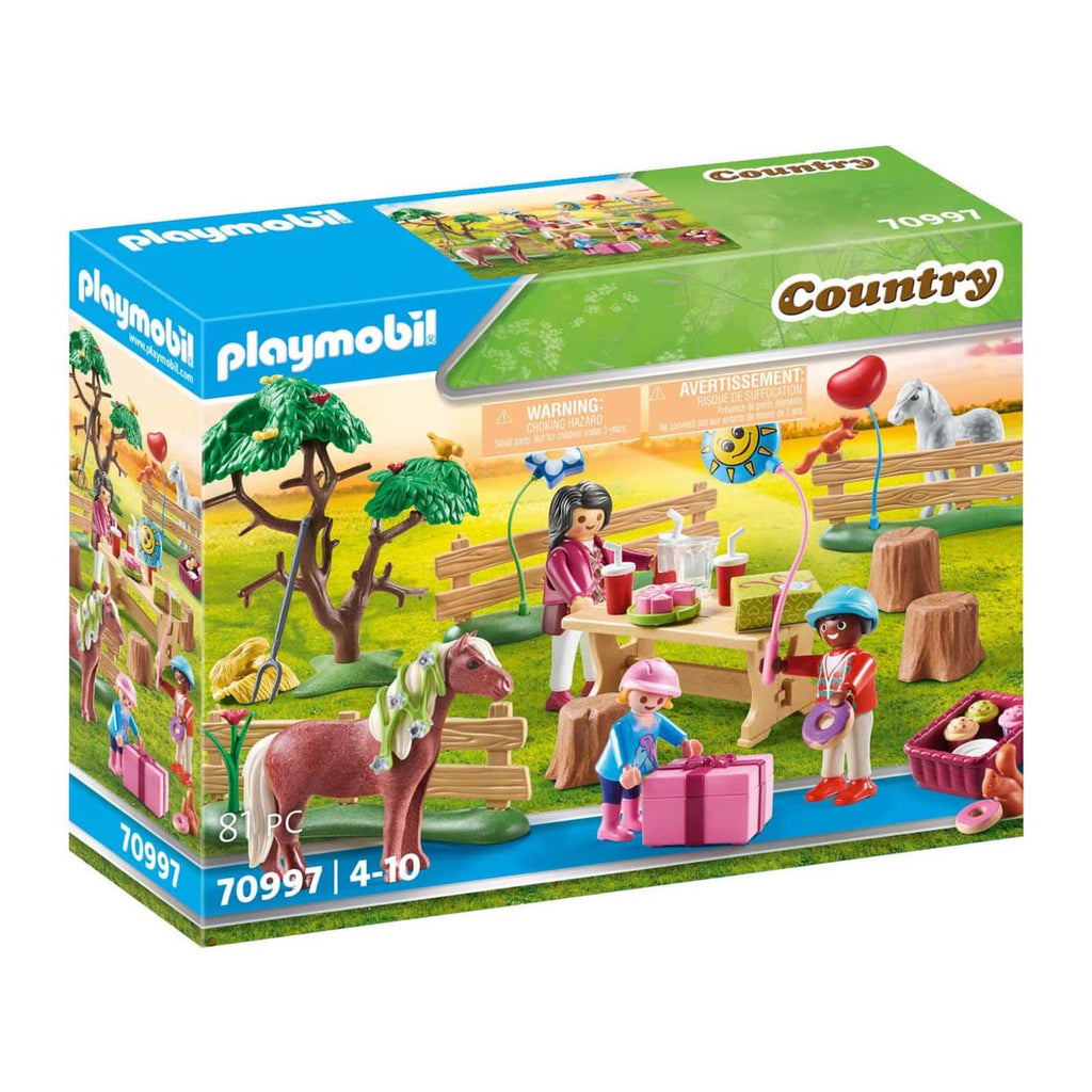 Playmobil Country Pony Farm Birthday Party Building Set 70997 - Radar Toys