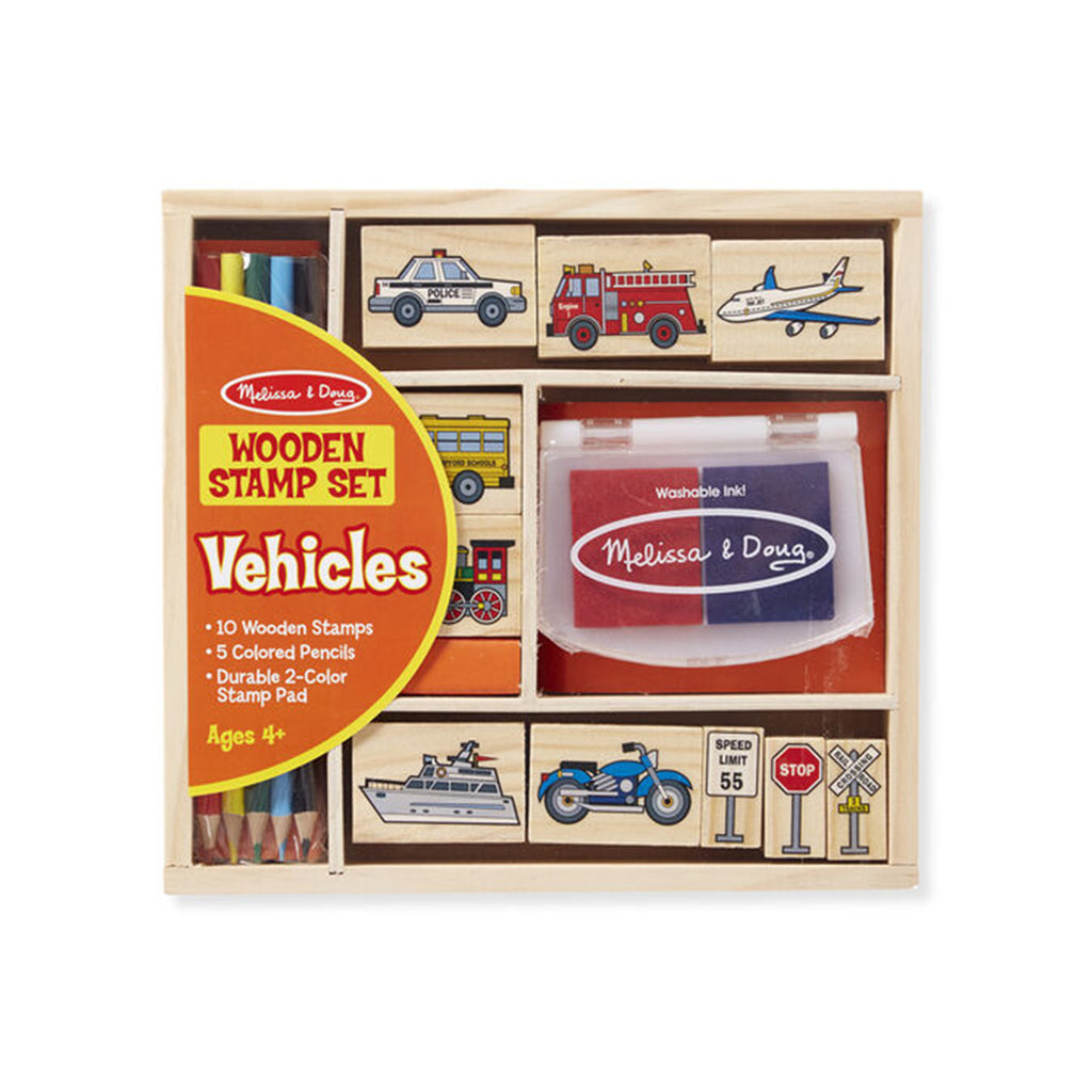 Melissa And Doug Wooden Vehicles Stamp Set