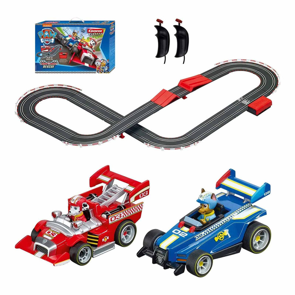 Carrera GO Paw Patrol Ready Race Rescue Chase And Marshall 1:43 Slot Car Racing Set