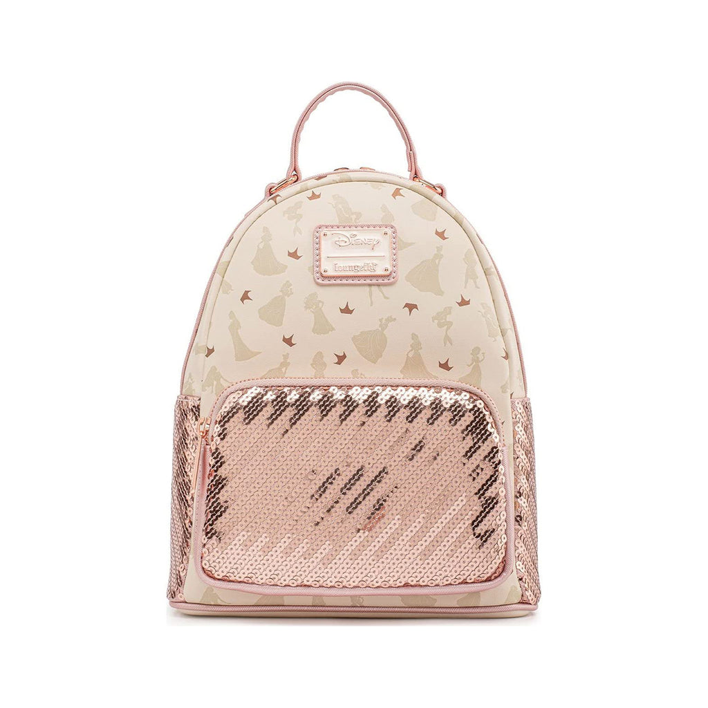 Loungefly Disney Ultimate Princess All Over Print Sequin Mini Backpack