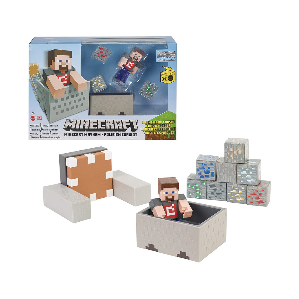 Minecraft Mayhem 3.25 Inch Launch And Crash Figure Set