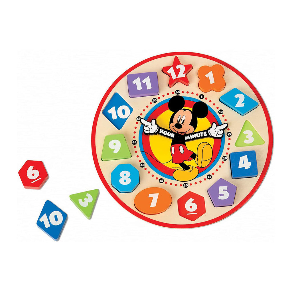 Melissa And Doug Disney Mickey Mouse Wooden Shape Sorting Clock