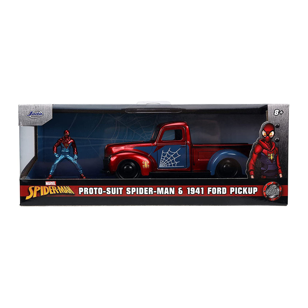 Jada Toys Marvel Spider-Man Proto Suit And 1941 Ford Pickup 1:32 Diecast Set