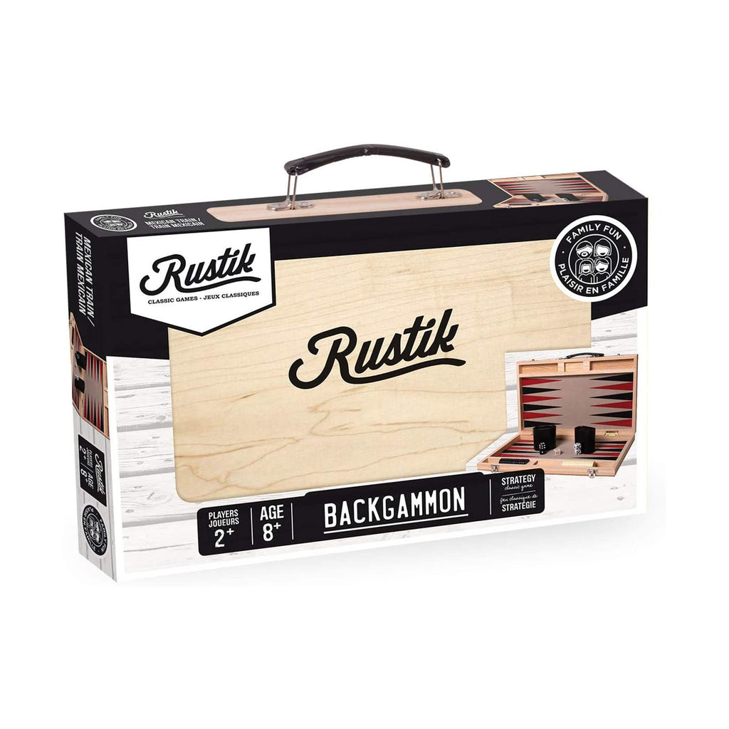 Family Games America Rustik Deluxe Backgammon Wood Case