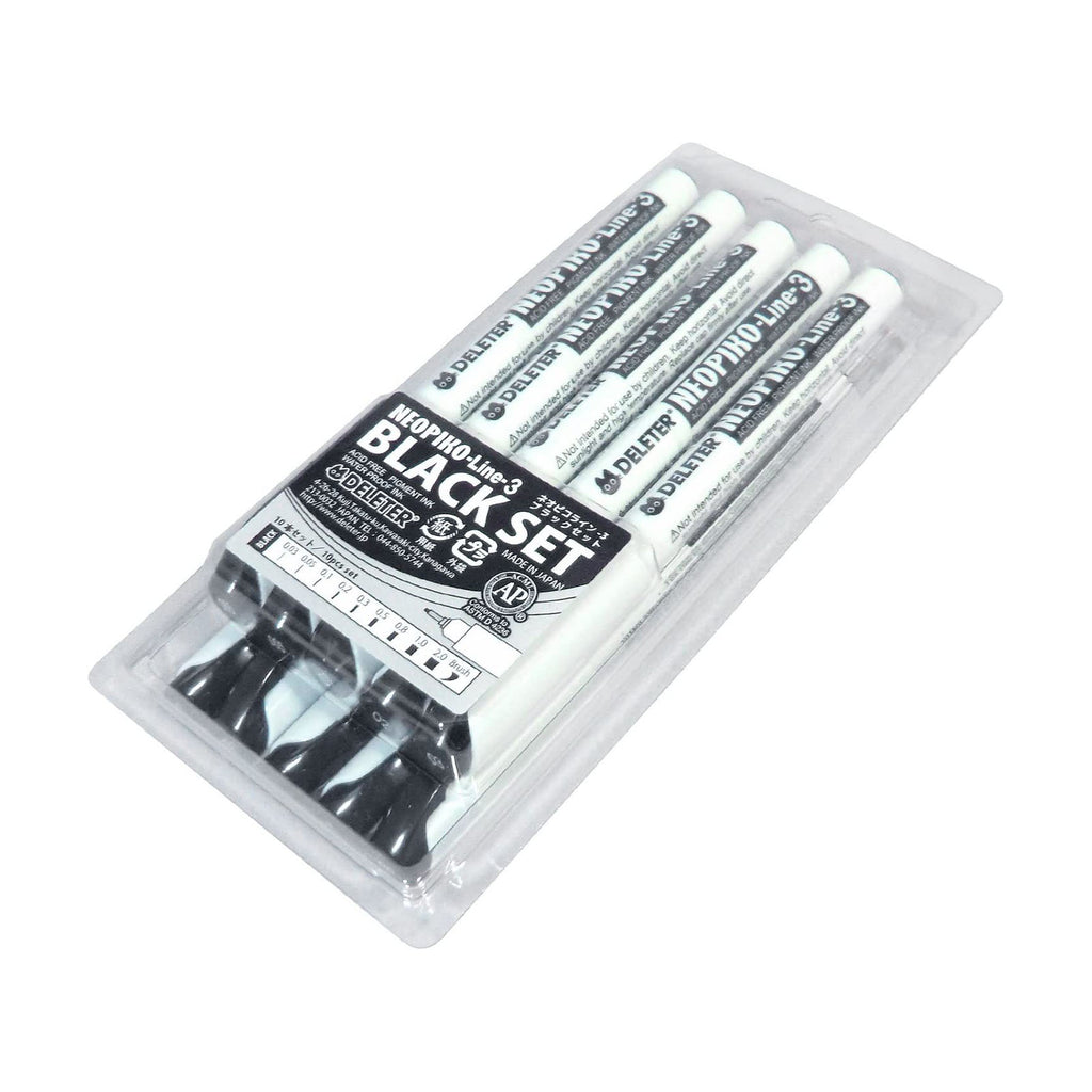 Derita Neopiko Line 3 Black Set Of 10