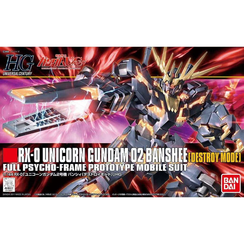 Bandai Unicorn Gundam 02 Banshee Destroy Mode HG Model Kit - Radar Toys