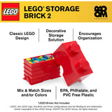LEGO® Storage 2-Stud Brick Bright Red Storage Container - Radar Toys