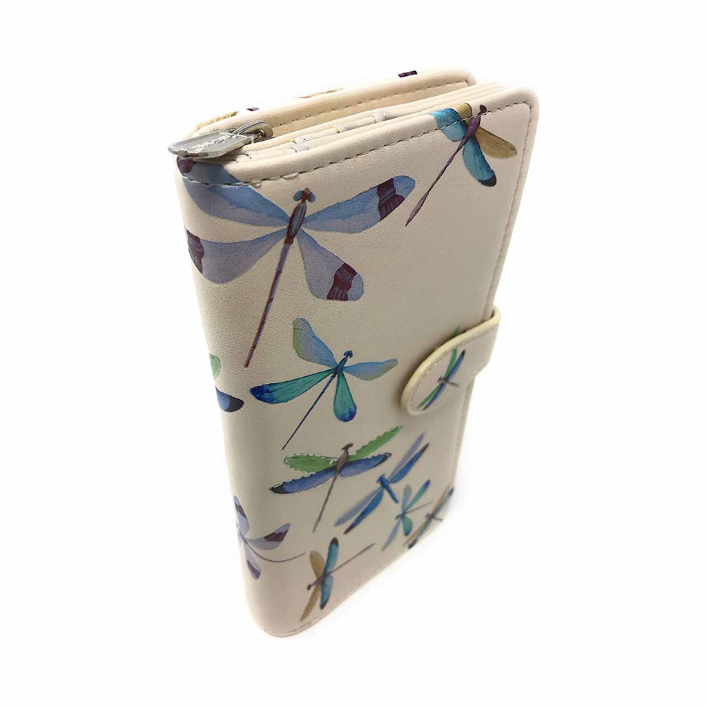 Shagwear Dragonflies Large Cream Zipper Wallet