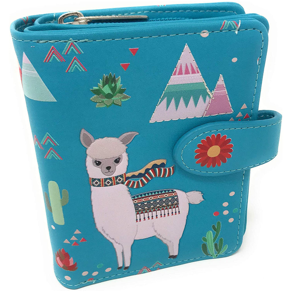 Shagwear Llama Pattern Large Zipper Wallet