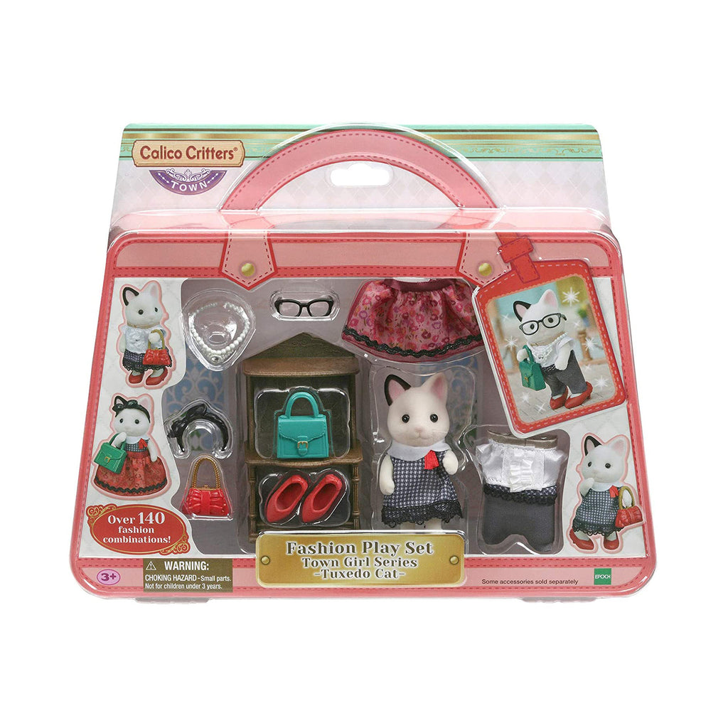 Calico Critters Town Girl Series Tuxedo Cat Fashion Play Set