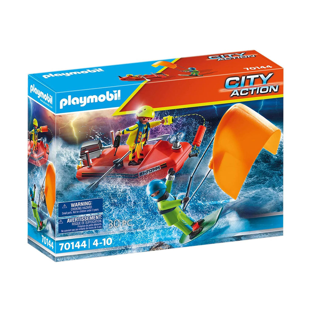 Playmobil City Action Kitesurfer Rescue With Speedboat Building Set 70144