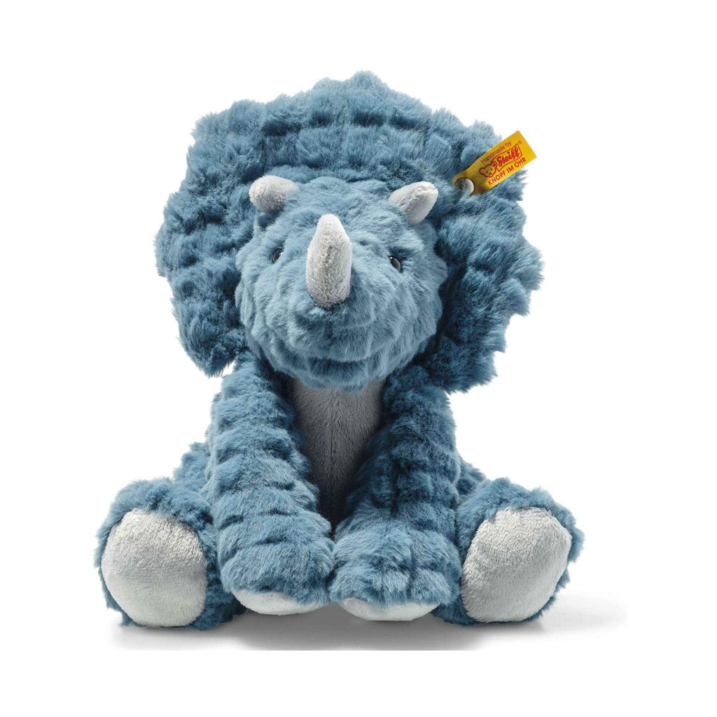 Steiff Soft Cuddly Friends Dixi Triceratops Teal Plush Figure