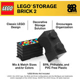 LEGO® Storage 2-Stud Brick Bright Black Storage Container - Radar Toys