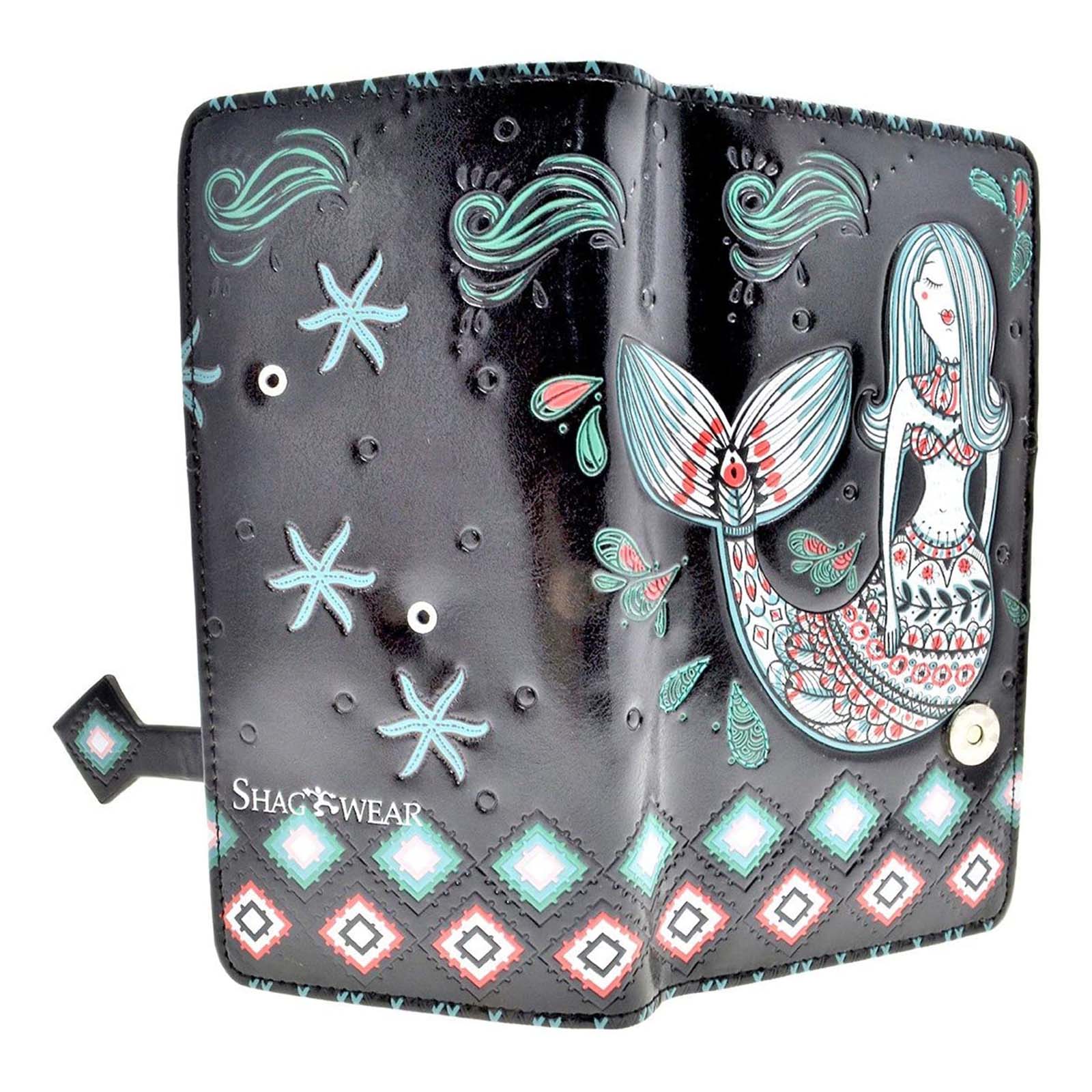 Shagwear Mermaid Garden Large Black Zipper Wallet Radar Toys