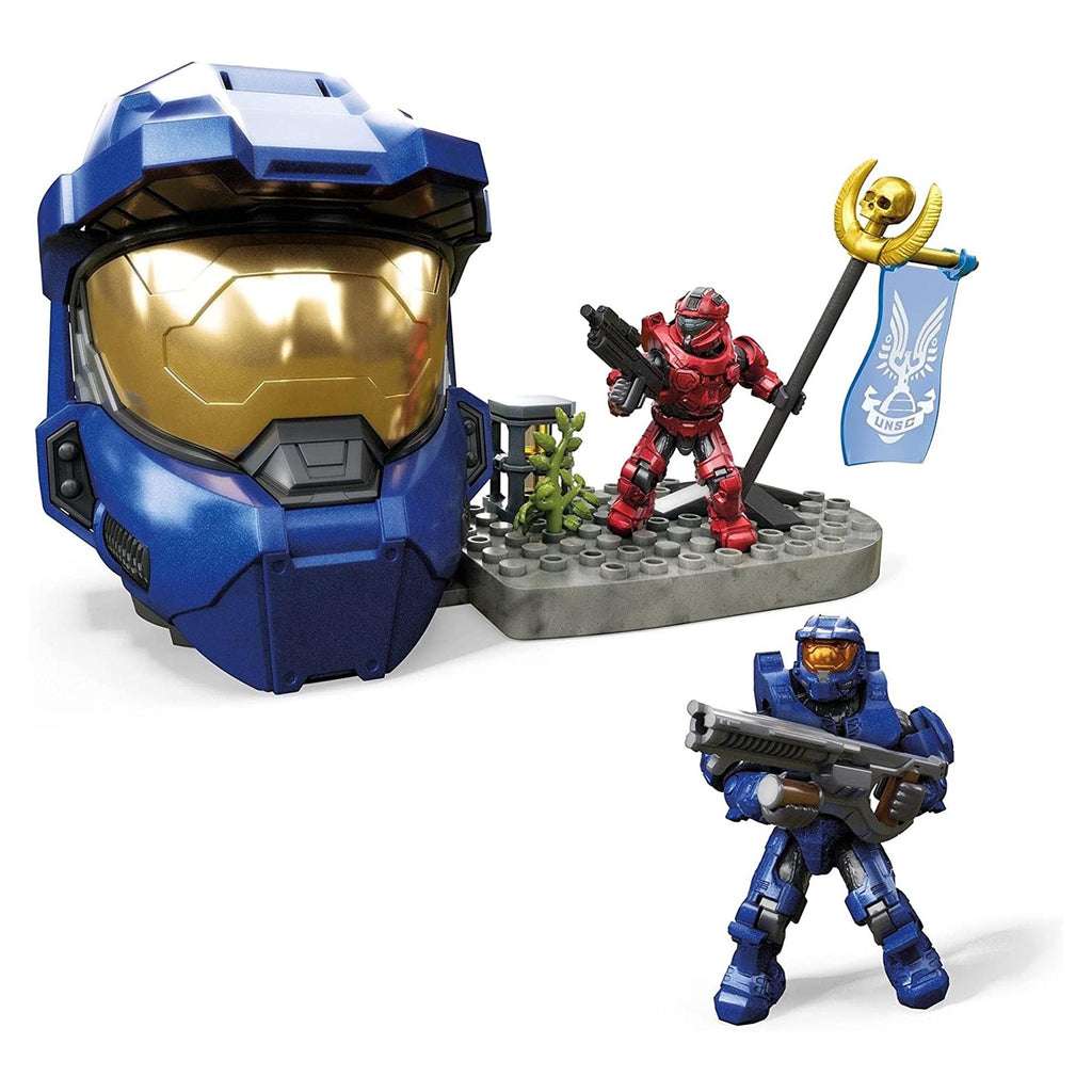 Mega Construx Halo Infinite Blue Helmet Capture The Flag Building Set - Radar Toys