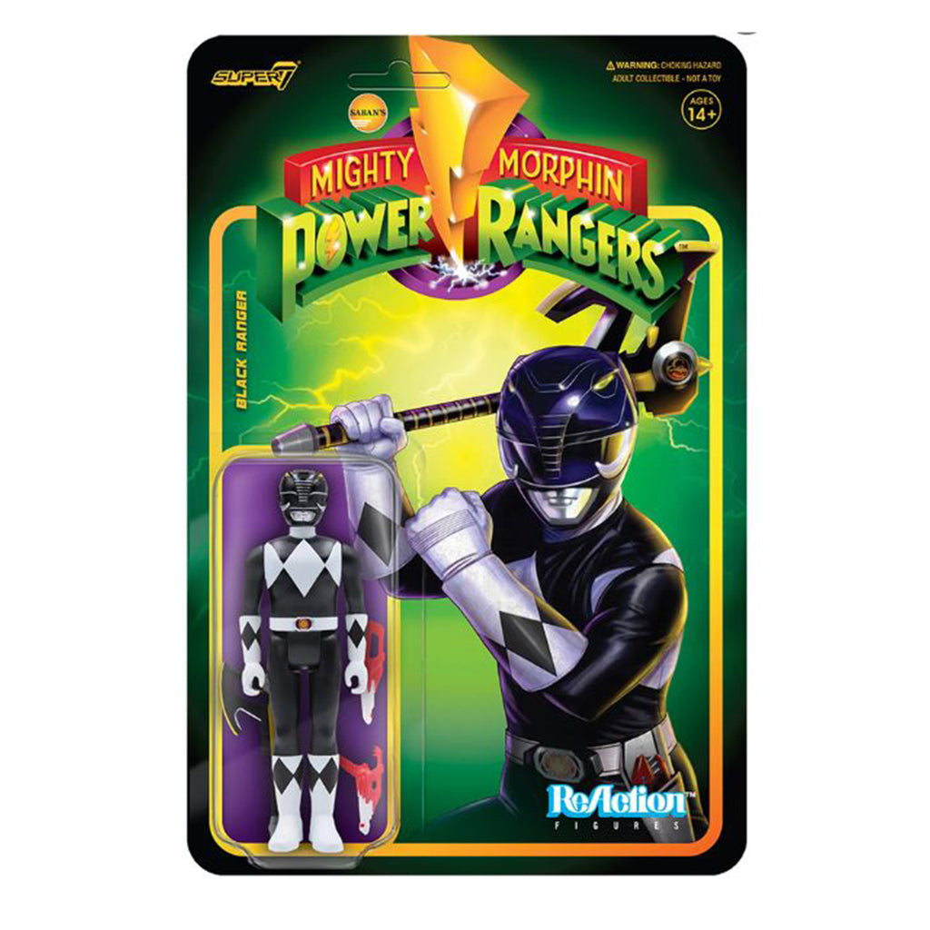 Super7 Mighty Morphin Power Rangers Black Ranger Reaction Figure - Radar Toys