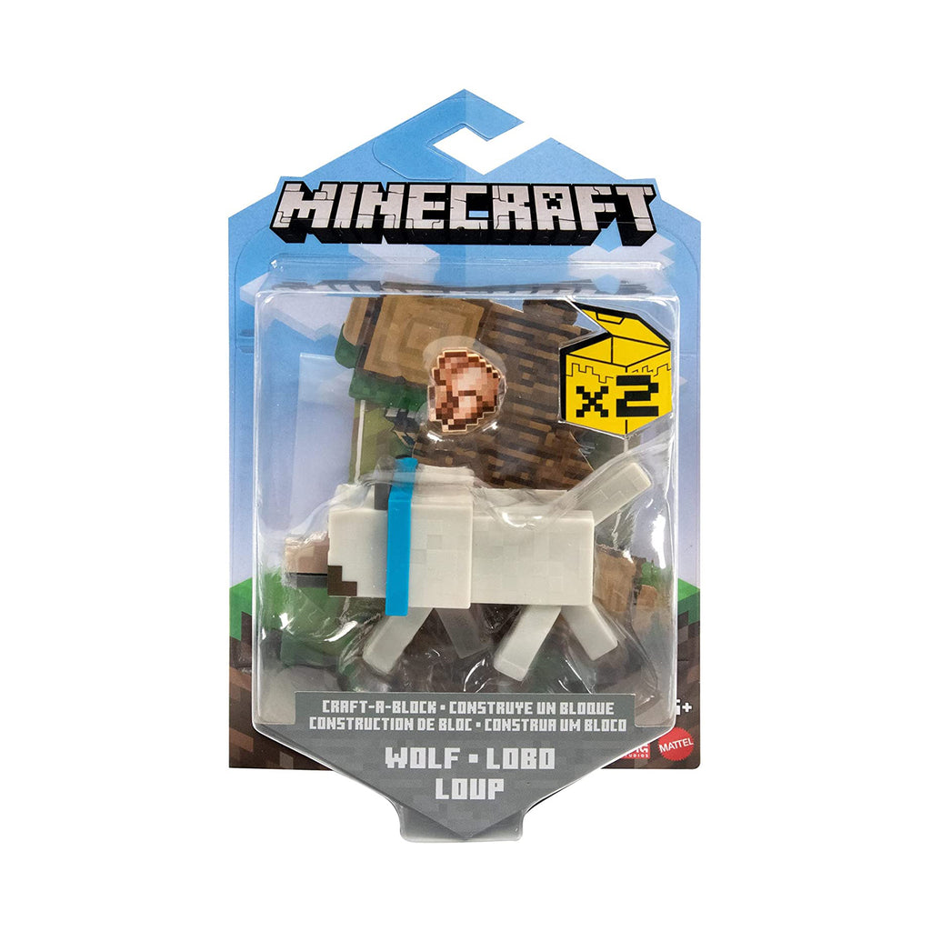 Minecraft Wolf 3.25 Craft-A-Block Action Figure Set