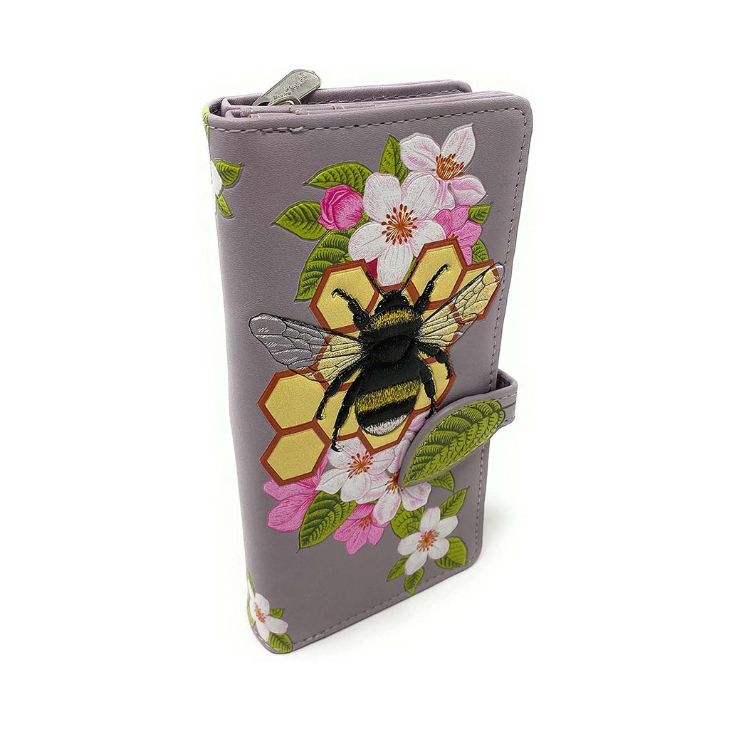 Shagwear Bumblebee Tattoo Large Lilac Zipper Wallet - Radar Toys