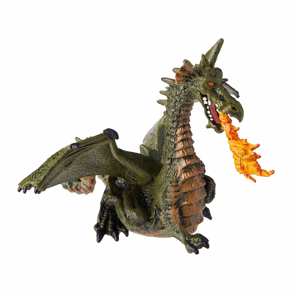 Papo Green Winged Dragon With Flame Fantasy Figure 39025