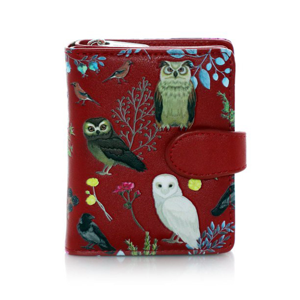 Shagwear Red Wild Bird Forest Small Wallet