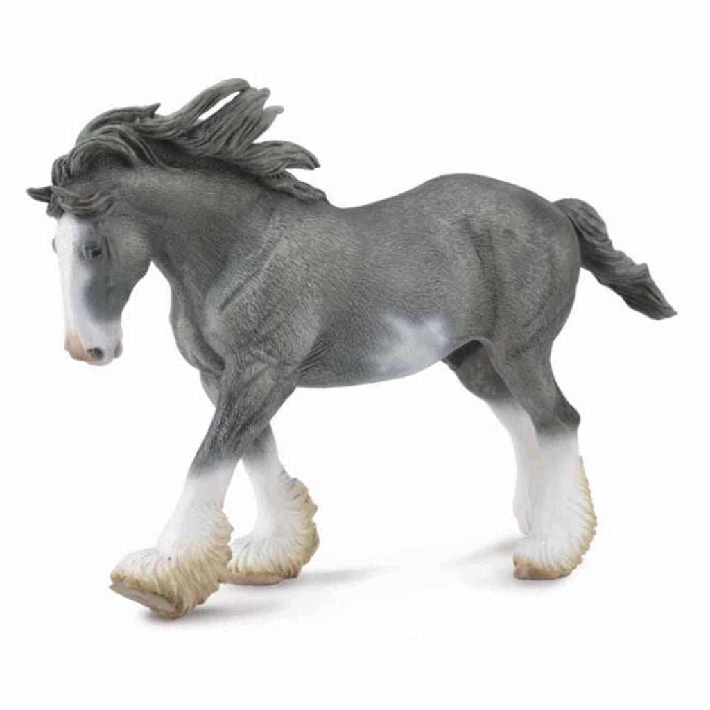 CollectA Clydesdale Stallion Black Sabino Roan Horse Figure 88620 - Radar Toys