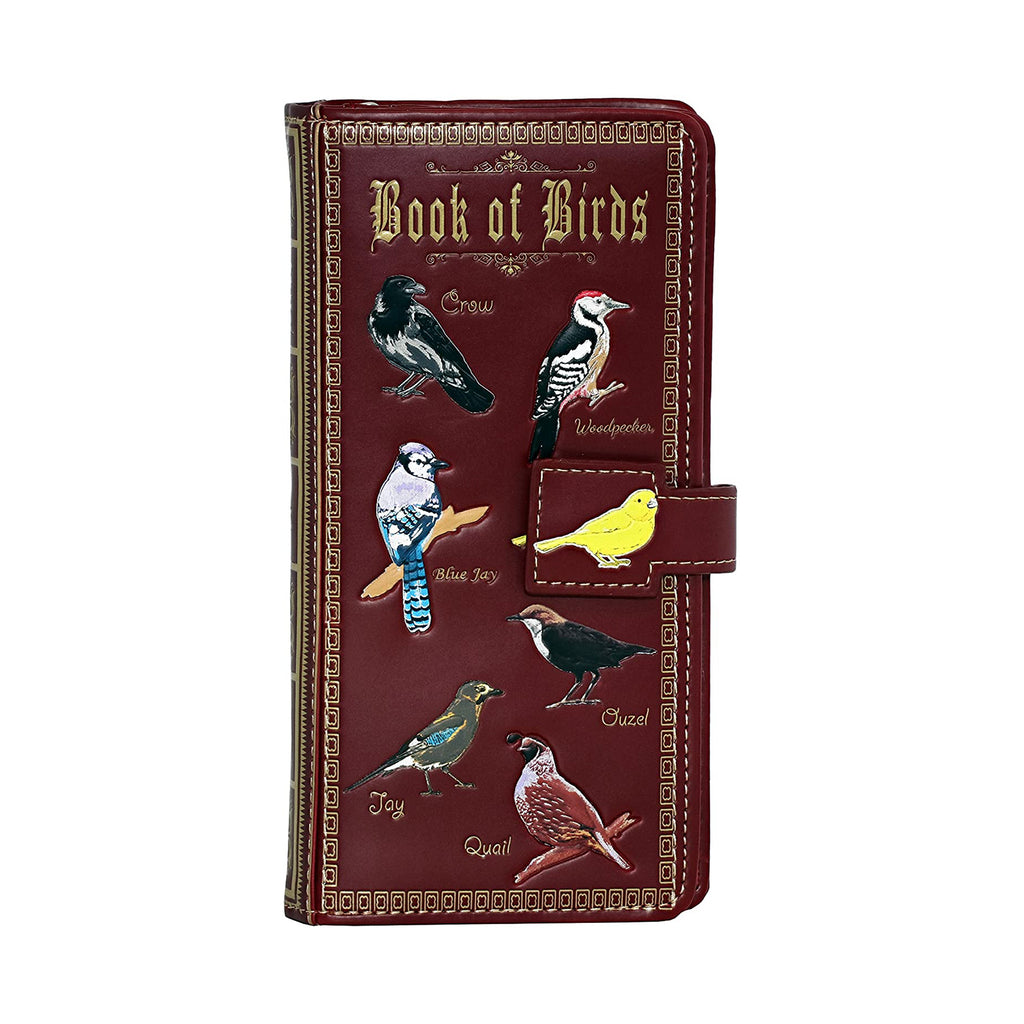 Shagwear Dark Red Book Of Birds Wallet