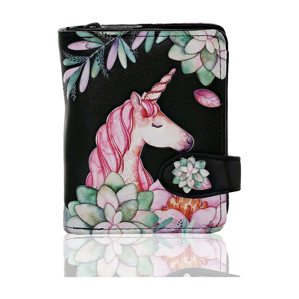 Shagwear Unicorn Small Black Zipper Wallet - Radar Toys