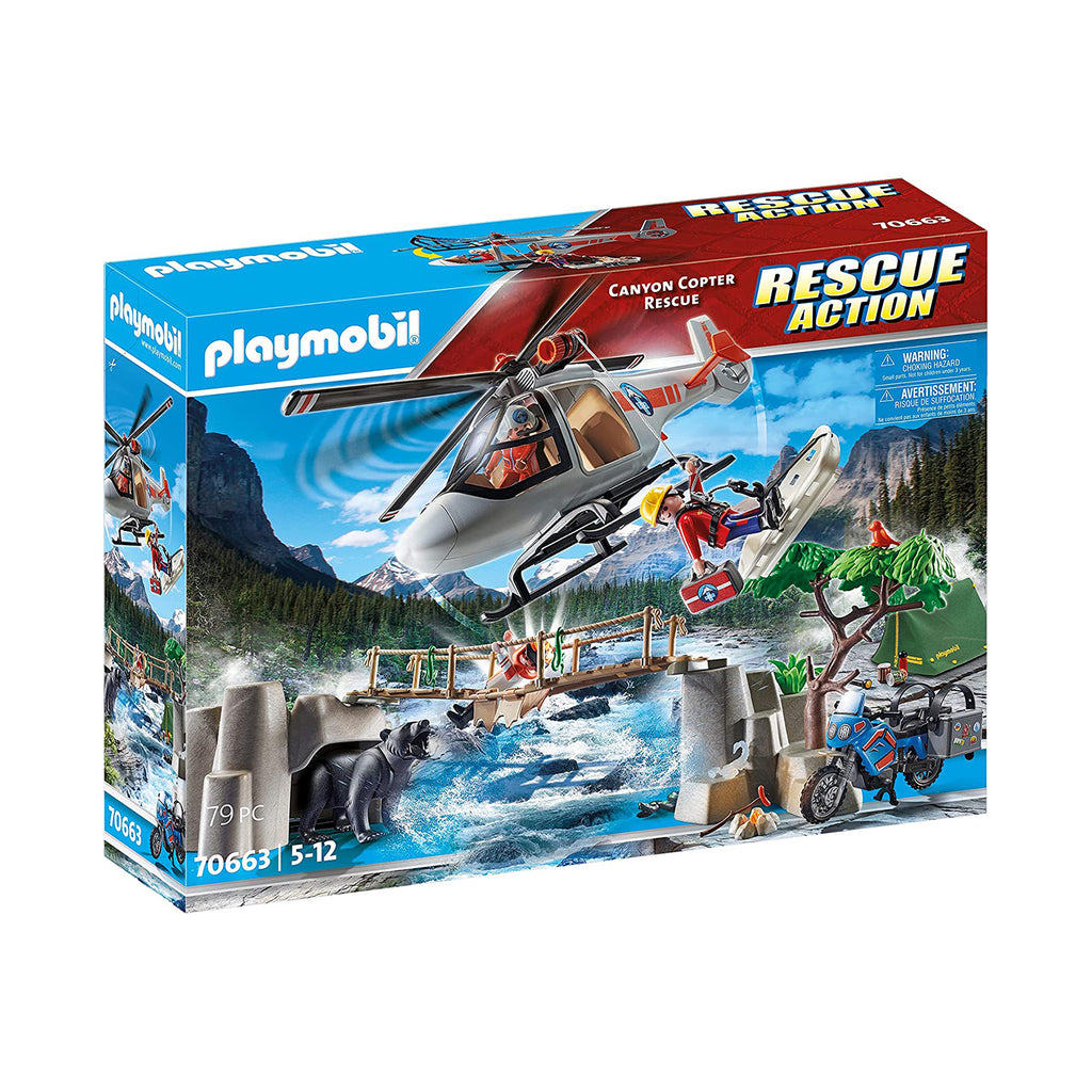 Playmobil Rescue Action Canyon Copter Rescue Building Set 70663 - Radar Toys