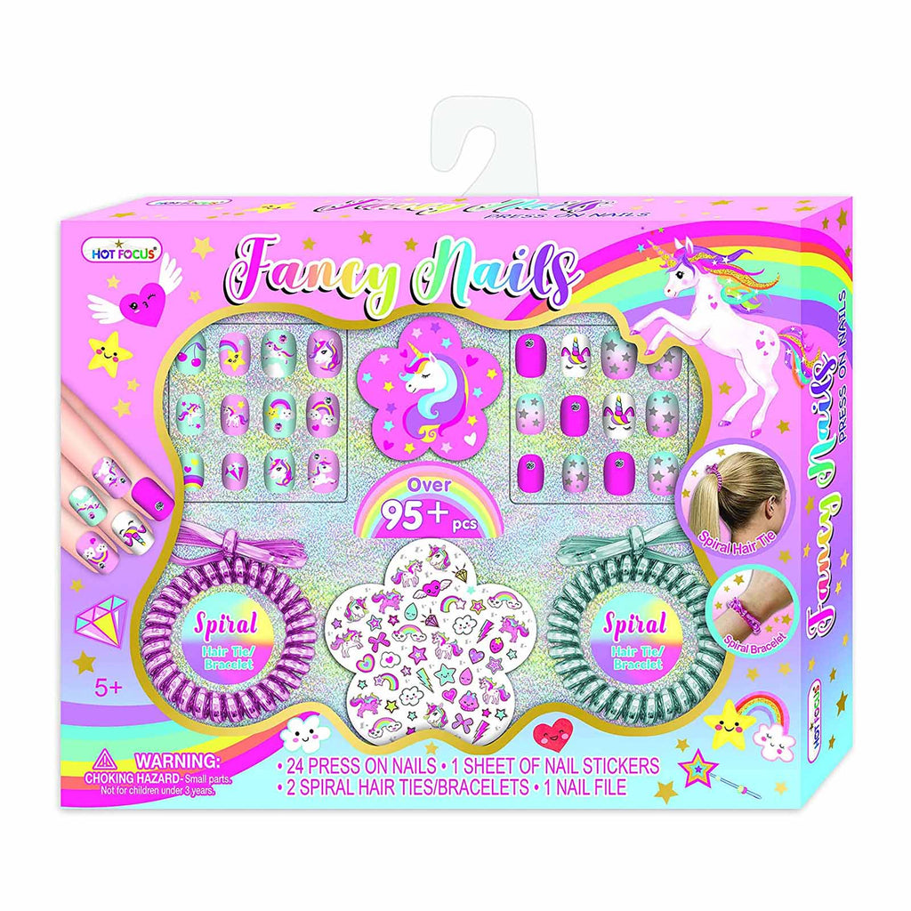 Hot Focus Unicorn Fancy Nails Press On Nails Set