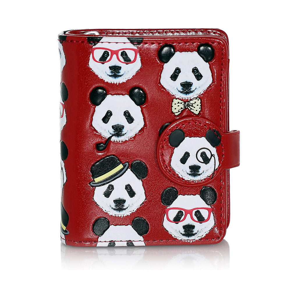 Shagwear Panda Repeat Small Red Zipper Wallet