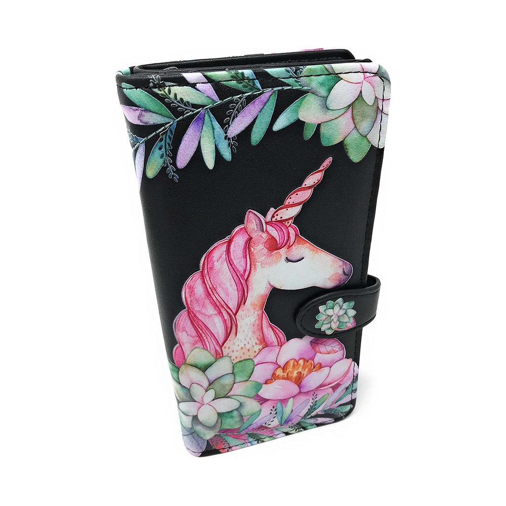 Shagwear Unicorn Large Black Zipper Wallet - Radar Toys