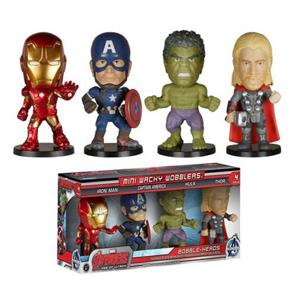 Avengers Age of Ultron Mini Wacky Wobblers 4 Pack Bobble Head Vinyl Figures - Radar Toys