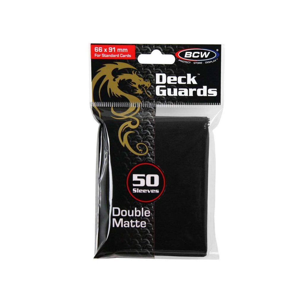 BCW Deck Guards Double Matte Black 50 Protective Sleeves