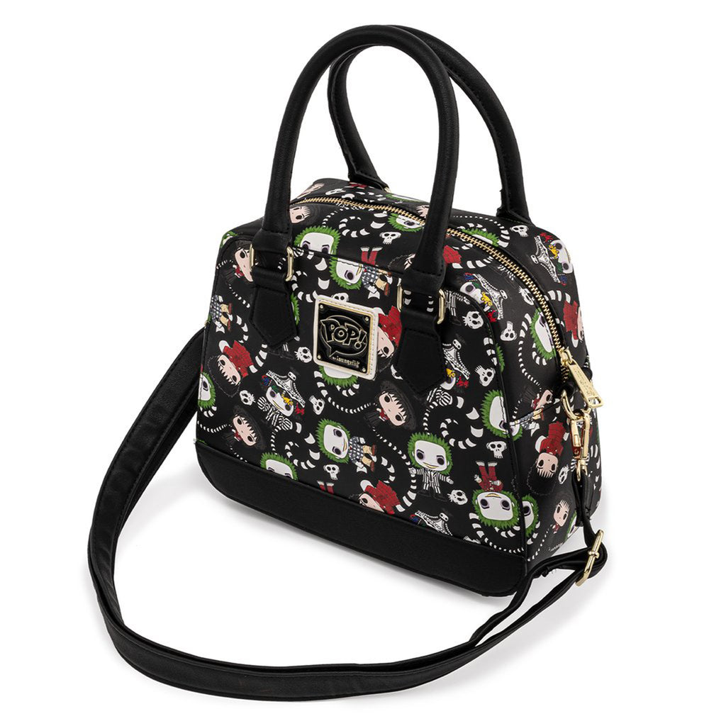 Loungefly Beetlejuice Characters All Over Print Crossbody Bag Purse