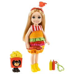 Barbie Chelsea Club With Burger Costume And Pet Doll Set - Radar Toys