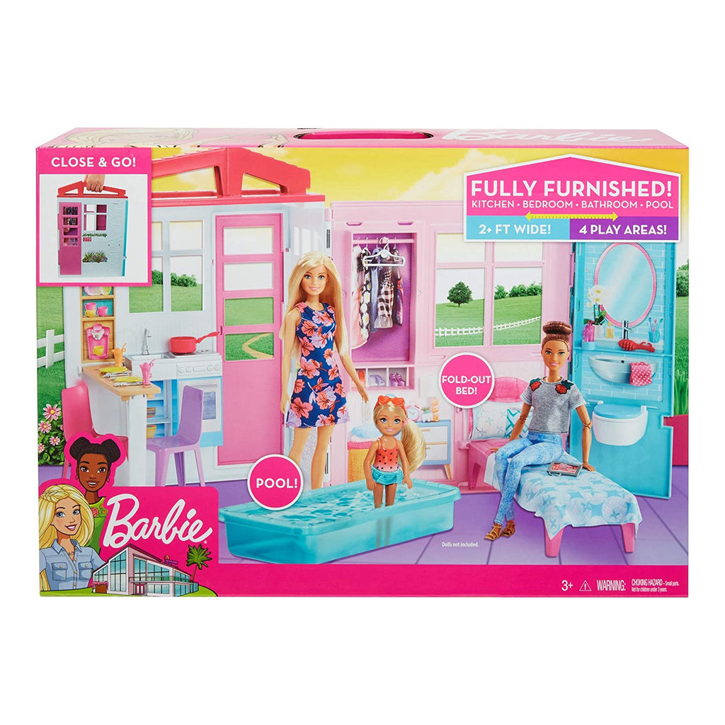 Barbie Close And Go Full Furnished 4 Play Area Set