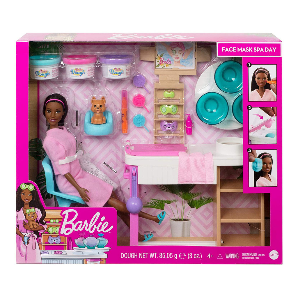 Barbie Face Mask Spa Day Brunette Play Set