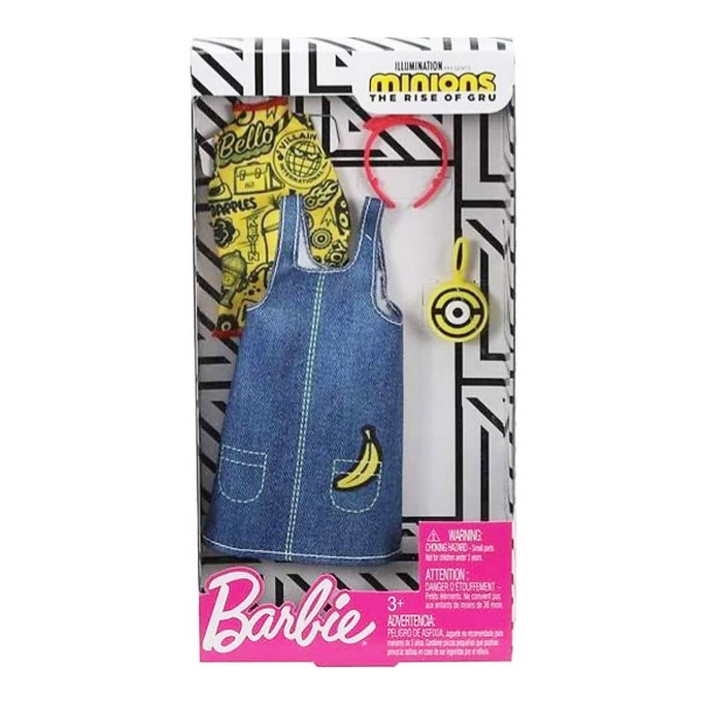 Barbie Minions Rise Of Gru Denim Dress Accessory Set