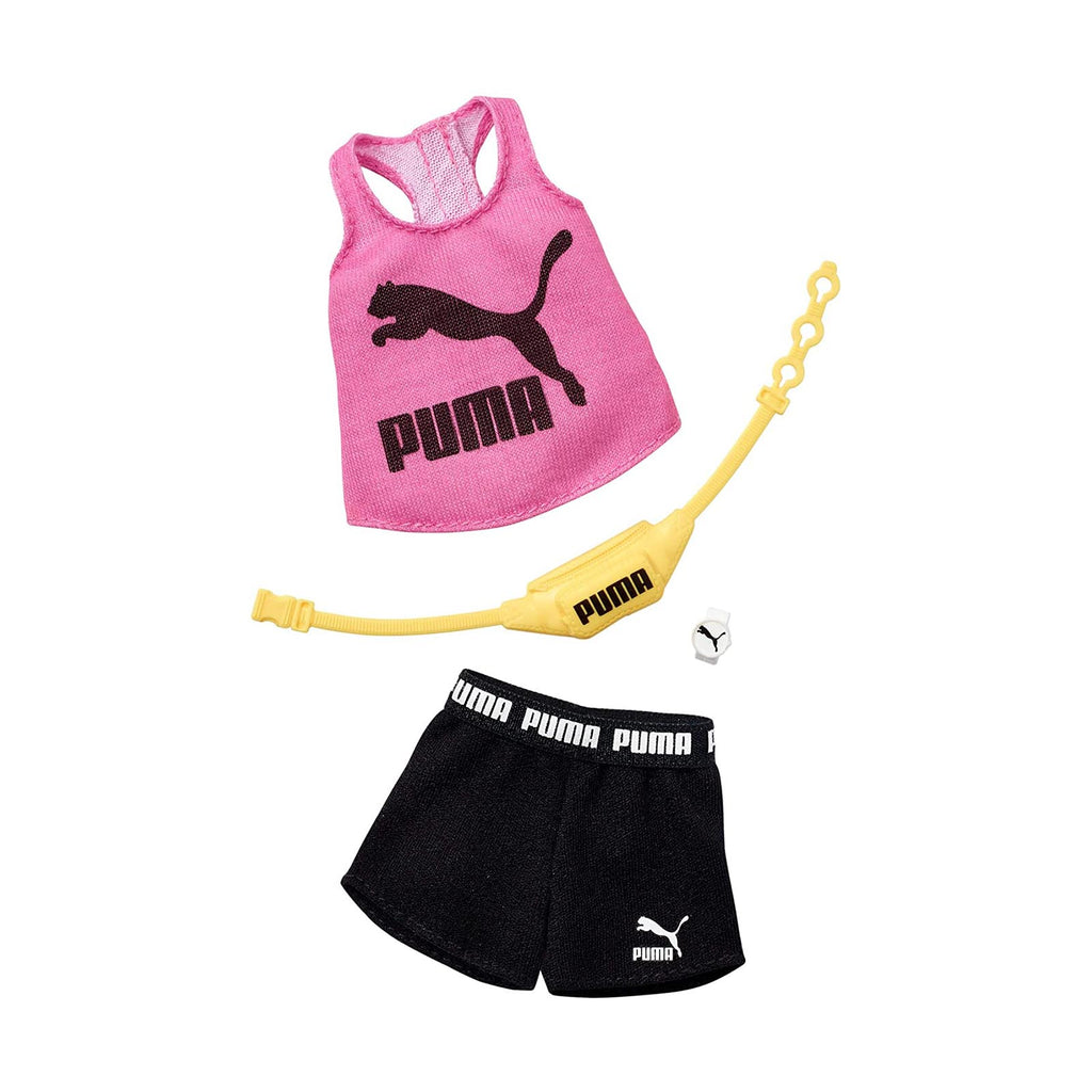 Barbie Puma Pink Tank Top Black Shorts Accessory Set