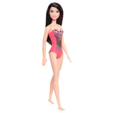 Barbie Red One Piece Swimsuit Brunette Doll - Radar Toys