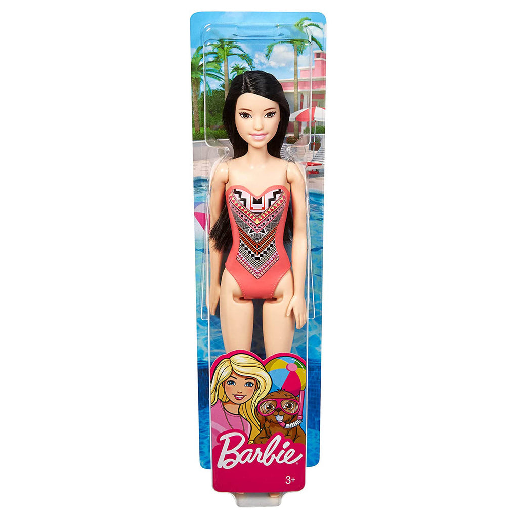 Barbie Red One Piece Swimsuit Brunette Doll
