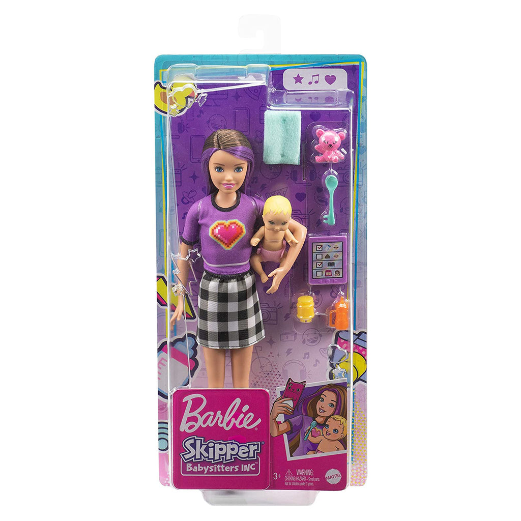 Barbie Skipper Babysitters Inc Brunette Doll Set