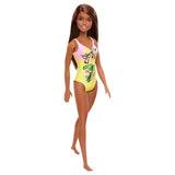 Barbie Yellow One Piece Swimsuit Brunette Doll - Radar Toys