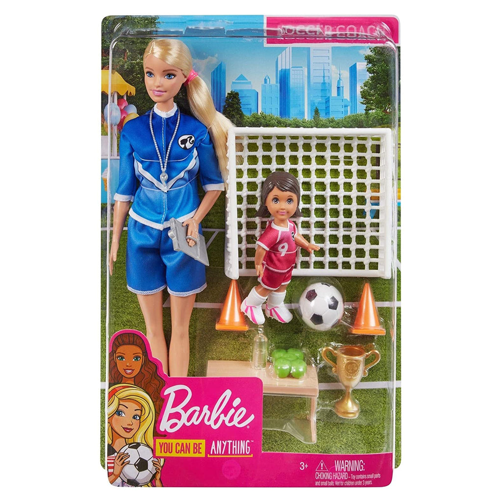 Barbie You Can Be Anything Soccer Coach Blonde Doll Set