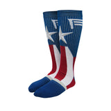 Bioworld Marvel Captain America Knit Suitup Single Pair Crew Socks - Radar Toys