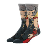 Bioworld Marvel Thor 360 Character Single Pair Men's Crew Socks - Radar Toys