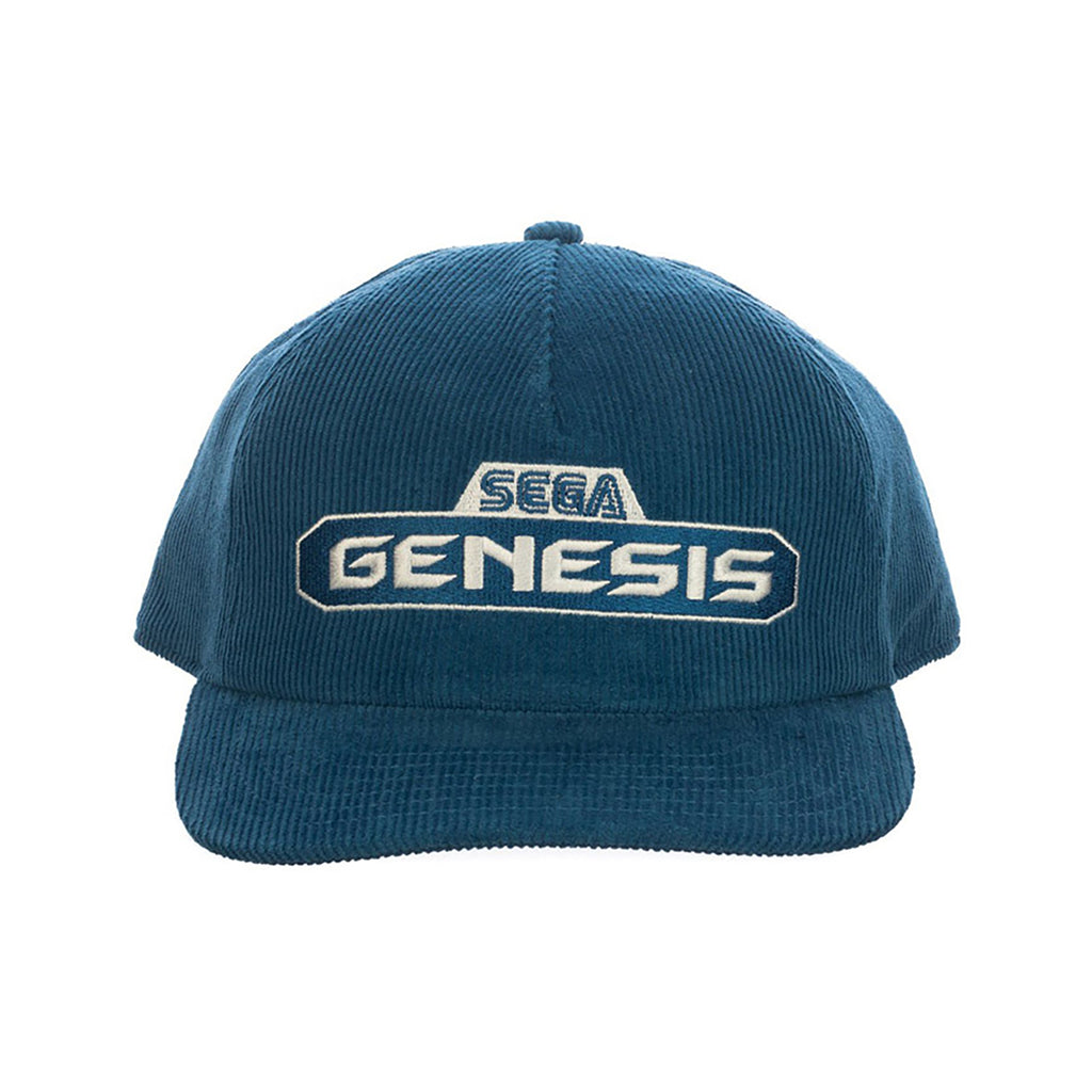 Bioworld Sega Genesis Logo Blue Corduroy Snapback Hat